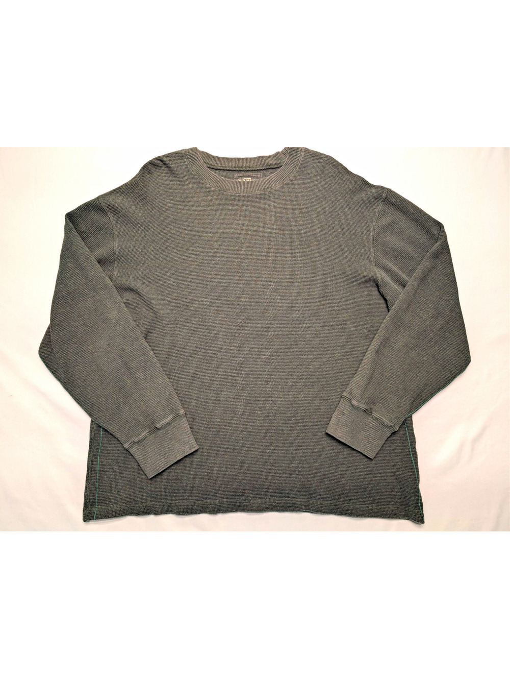 VTG Old Navy Gray Waffle-Knit Cotton Crewneck Thermal Grunge Oversized Shirt XL